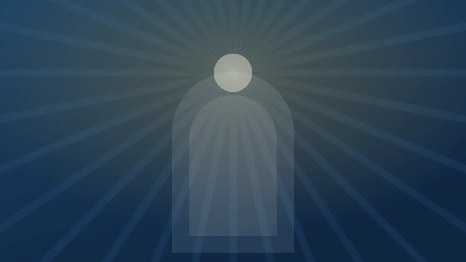 A radiant arch of light, in the deep blue of the Community’s crest.