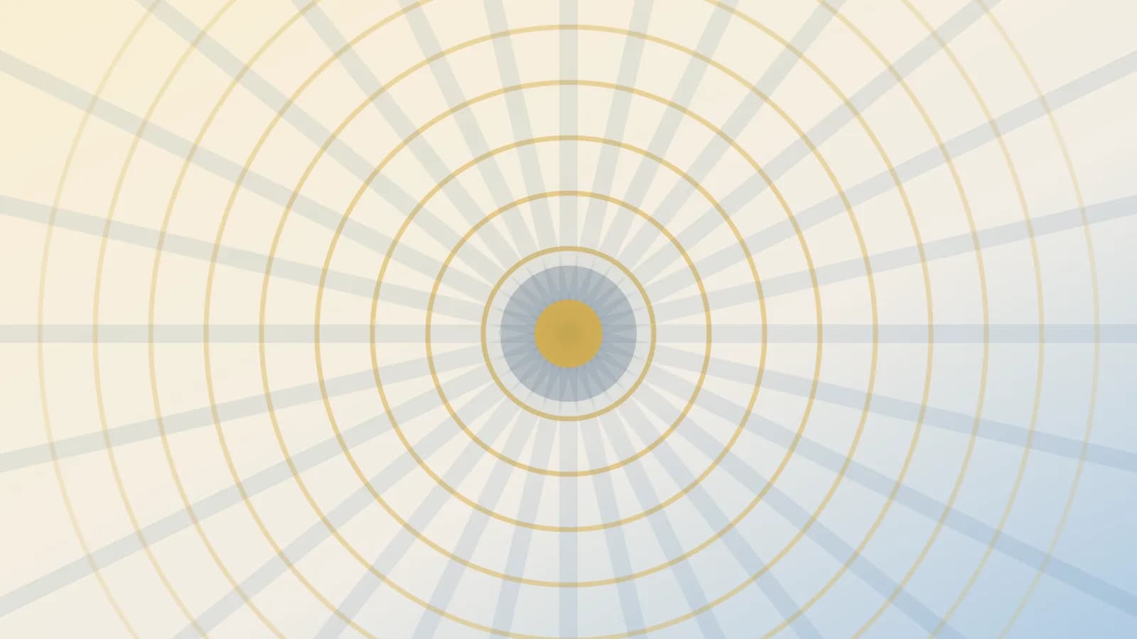 Concentric golden rings spreading outward from a single point of light.